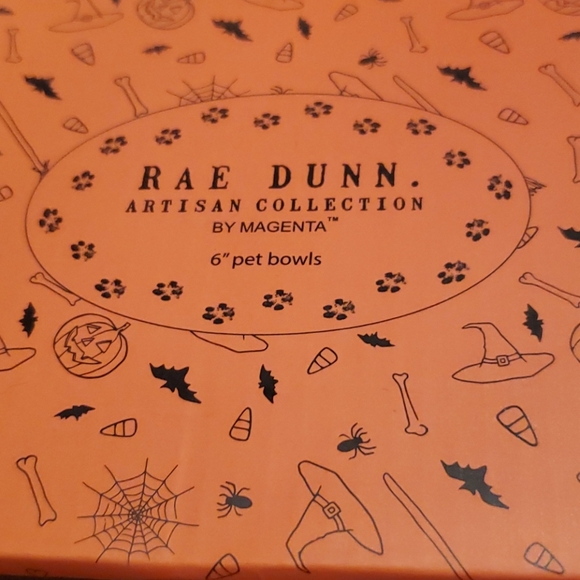 SOLD! Rae dunn hocus pocus black white large pet bowls - Picture 2 of 2